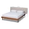 Baxton Studio Brita Beige Upholstered Walnut Finished Wood Queen Size Bed 157-9565 - alternate 5